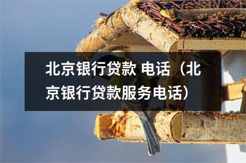 北京银行贷款 电话（北京银行贷款服务电话）