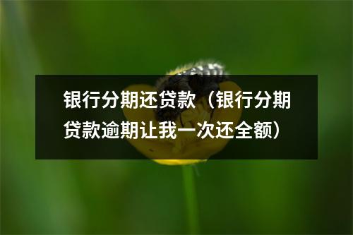 银行分期还贷款(银行分期贷款逾期让我一次还全额)
