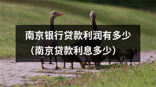 南京银行贷款利润有多少（南京贷款利息多少）