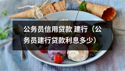 公务员信用贷款 建行（公务员建行贷款利息多少）