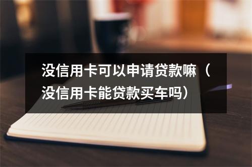 没信用卡可以申请贷款嘛（没信用卡能贷款买车吗）