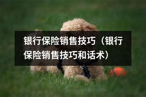 银行保险销售技巧（银行保险销售技巧和话术）