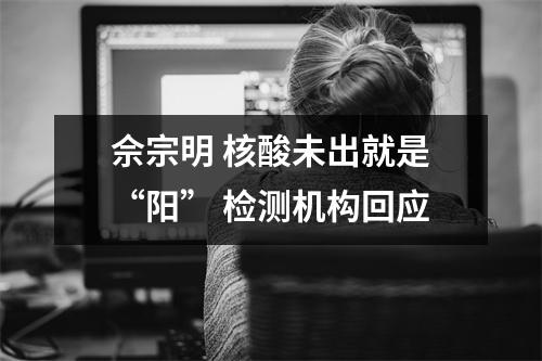 佘宗明 核酸未出就是“阳” 检测机构回应