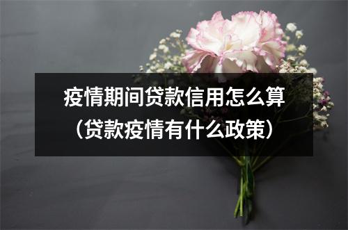 疫情期间贷款信用怎么算（贷款疫情有什么政策）