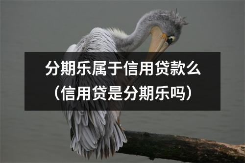 分期乐属于信用贷款么（信用贷是分期乐吗）