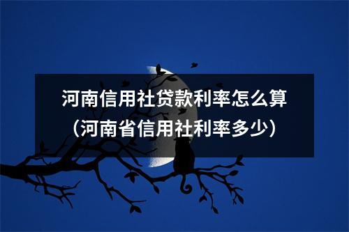 河南信用社贷款利率怎么算(河南省信用社利率多少)