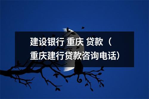 建设银行 重庆 贷款（重庆建行贷款咨询电话）