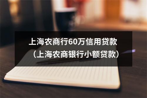 上海农商行60万信用贷款(上海农商银行小额贷款)