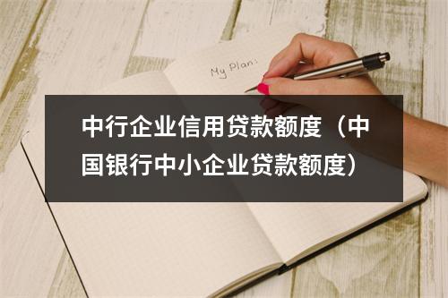 中行企业信用贷款额度（中国银行中小企业贷款额度）