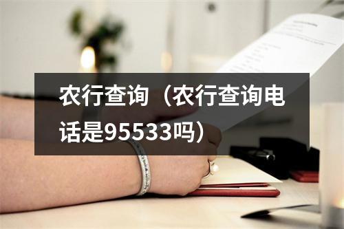 农行查询（农行查询电话是95533吗）