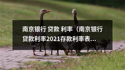 南京银行 贷款 利率(南京银行贷款利率2021存款利率表)