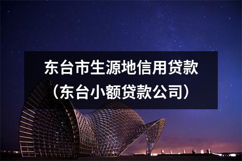 东台市生源地信用贷款（东台小额贷款公司）