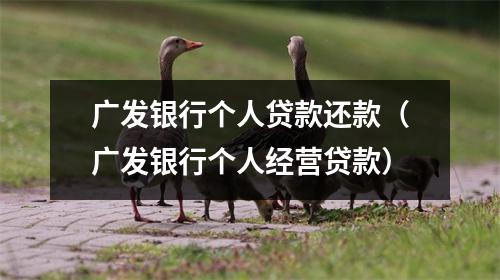 广发银行个人贷款还款（广发银行个人经营贷款）
