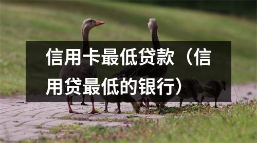信用卡最低贷款（信用贷最低的银行）