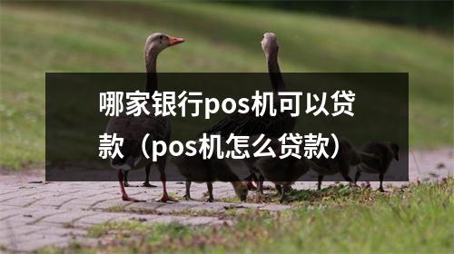 哪家银行pos机可以贷款（pos机怎么贷款）