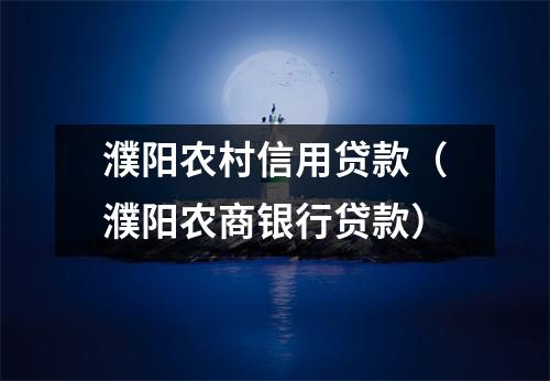 濮阳农村信用贷款（濮阳农商银行贷款）