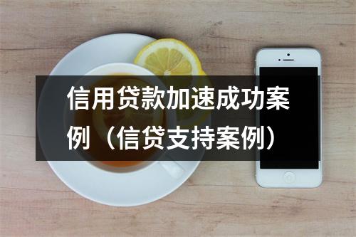 信用贷款加速成功案例（信贷支持案例）
