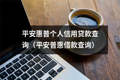 平安惠普个人信用贷款查询(平安普惠借款查询)