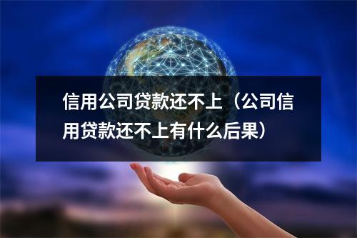 信用公司贷款还不上（公司信用贷款还不上有什么后果）