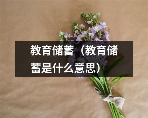 教育储蓄（教育储蓄是什么意思）