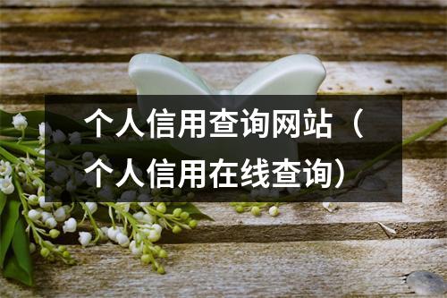 个人信用查询网站（个人信用在线查询）