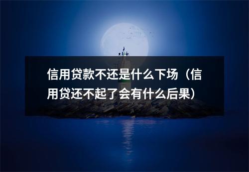 信用贷款不还是什么下场(信用贷还不起了会有什么后果)