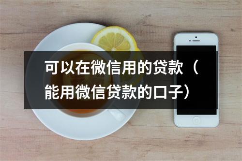 可以在微信用的贷款（能用微信贷款的口子）