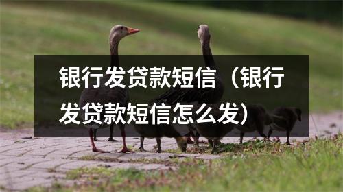 银行发贷款短信（银行发贷款短信怎么发）