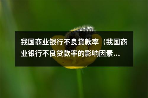 我国商业银行不良贷款率（我国商业银行不良贷款率的影响因素研究）