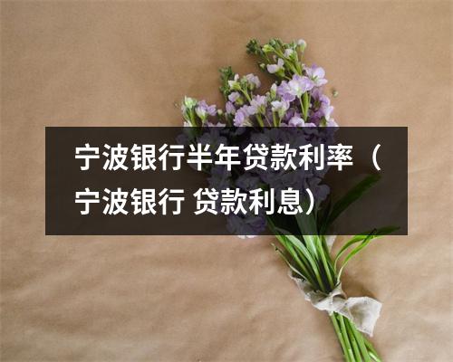 宁波银行半年贷款利率（宁波银行 贷款利息）