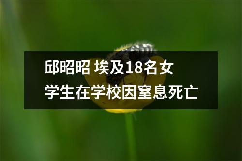 邱昭昭 埃及18名女学生在学校因窒息死亡
