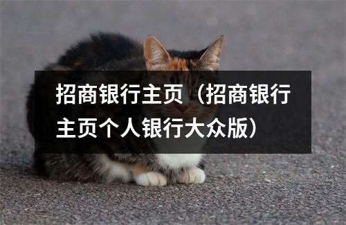 招商银行主页（招商银行主页个人银行大众版）