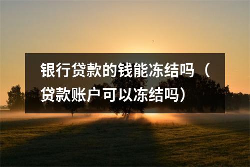 银行贷款的钱能冻结吗（贷款账户可以冻结吗）