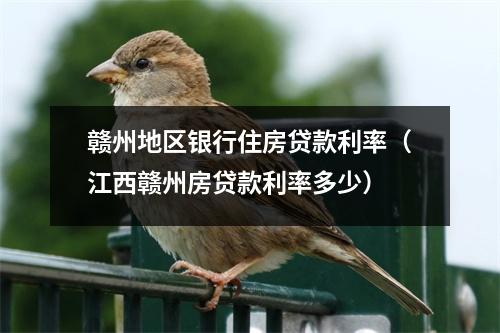赣州地区银行住房贷款利率（江西赣州房贷款利率多少）