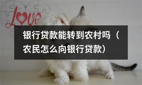 银行贷款能转到农村吗(农民怎么向银行贷款)
