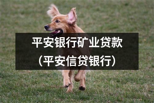 平安银行矿业贷款（平安信贷银行）