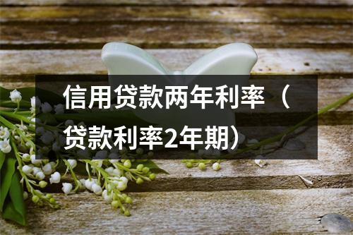 信用贷款两年利率（贷款利率2年期）