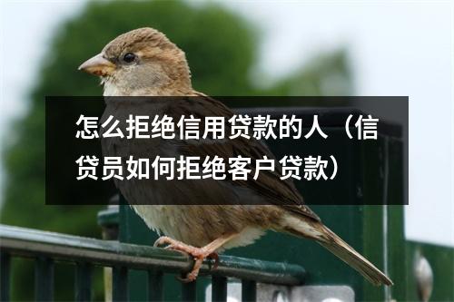 怎么拒绝信用贷款的人（信贷员如何拒绝客户贷款）
