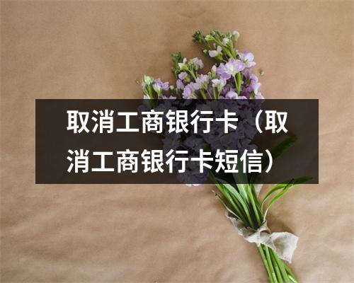 取消工商银行卡(取消工商银行卡短信)