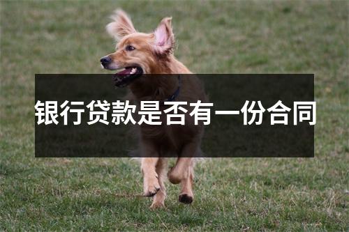 银行贷款是否有一份合同