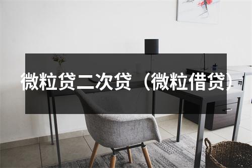 微粒贷二次贷（微粒借贷）