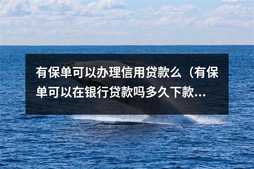 有保单可以办理信用贷款么（有保单可以在银行贷款吗多久下款）