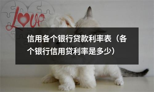 信用各个银行贷款利率表（各个银行信用贷利率是多少）