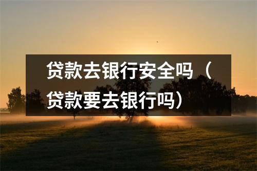 贷款去银行安全吗（贷款要去银行吗）