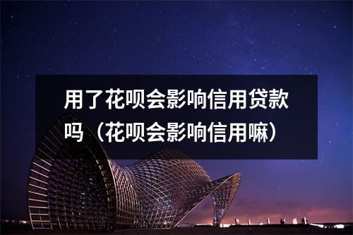 用了花呗会影响信用贷款吗(花呗会影响信用嘛)