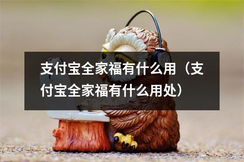 支付宝全家福有什么用（支付宝全家福有什么用处）