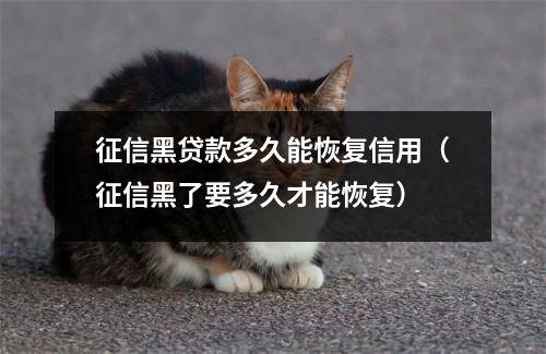 征信黑贷款多久能恢复信用（征信黑了要多久才能恢复）