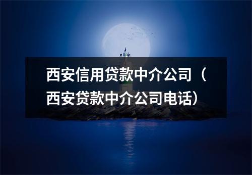 西安信用贷款中介公司(西安贷款中介公司电话)