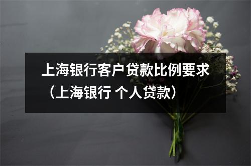 上海银行客户贷款比例要求（上海银行 个人贷款）