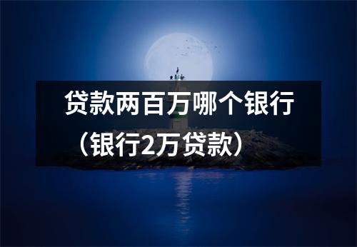 贷款两百万哪个银行（银行2万贷款）